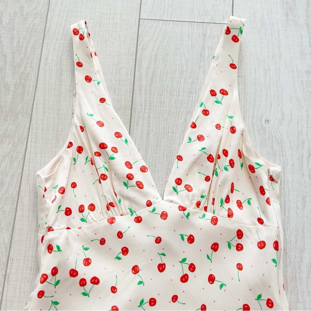 Zara cherry print satin mini dress - Picture 4 of 12